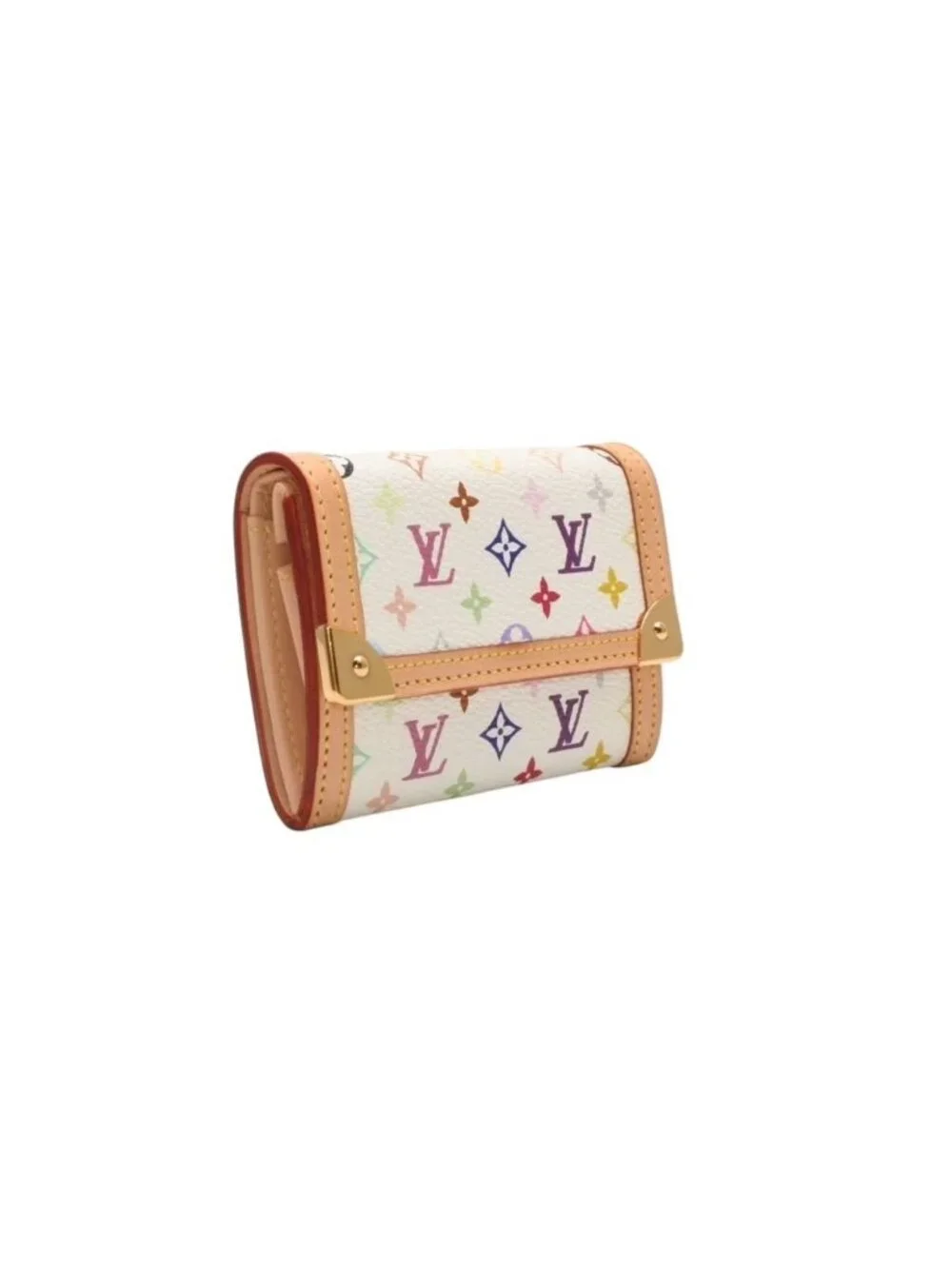 Louis Vuitton Porte Monnaie Plastic Coin Purse Monogram Multicolor White